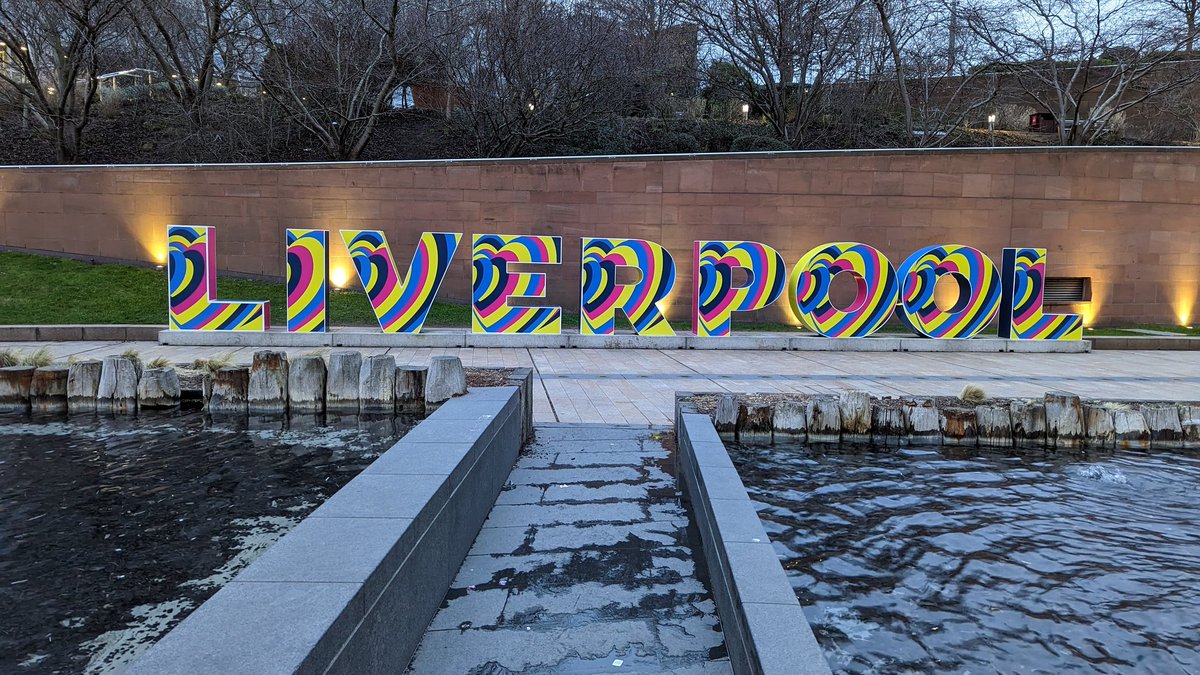 Just beginning to go light when I left the gym this morning. The 'Liverpool' sign at the Old Dock is now in the Eurovision colours.
@Liverpool_ONE @CultureLPool @bbceurovision @Eurovision #unitedbymusic #CapitalOfCulture #UNESCOCityOfMusic #Ukraine 🇪🇺🇬🇧🇺🇦🏳️‍🌈