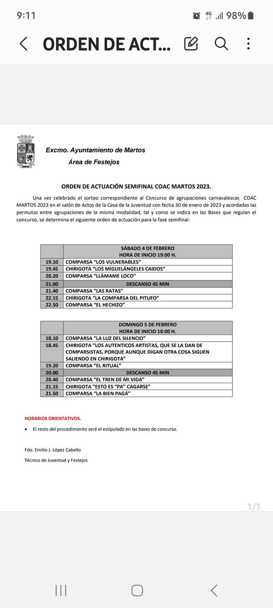 Seguimos!!!
Esta tarde abrimos semifinales de Martos.

Y sobre las 23:00 Estaremos en la Semifinal de Linares