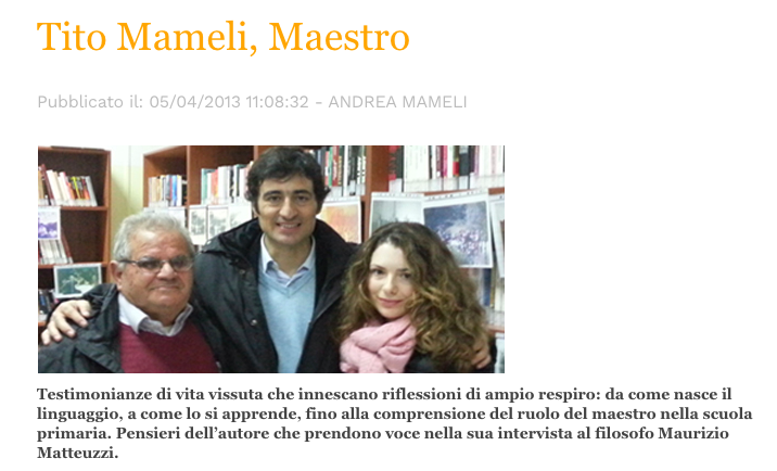 Tito Mameli, #Maestro educationduepuntozero.it/racconti-ed-es…
Intorno a me nella foto: Giuseppe Martiri, alunno di Tito Mameli nelle sue prime supplenze alle #elementari (a Perdasdefogu nel 1944) e Martina Manai, alunna dell’ultima classe in cui babbo ha insegnato (a Quartu S. Elena, nel 1984)