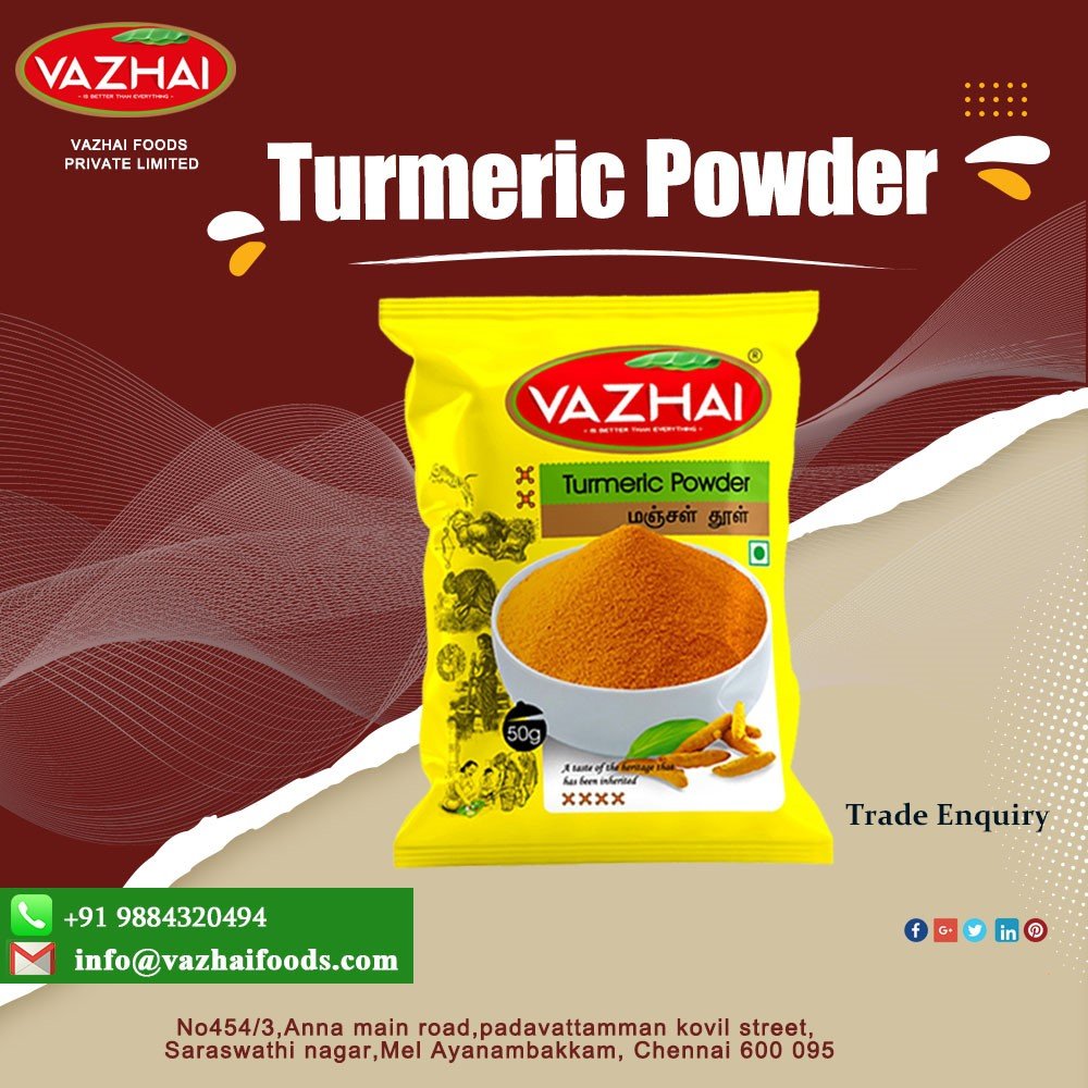 VazhaiM's tweet photo. VAZHAI
Turmeric Powder 
✔️Turmeric is Good for You
☎FOR ENQUIRY CALL US : +91 9884320494
#Vaazhai #masala #powder #healthyfood #traditional #chillispicy #cooking #Aachi #sakthi #turmericpowder #turmeric #powder #manjal #medicine https://t.co/XoczvWxtfc