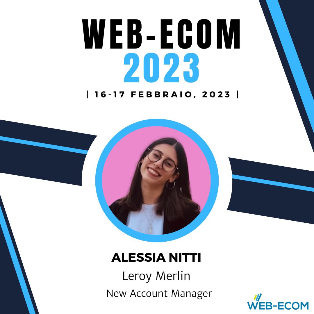 Web_Ecom's tweet photo. Alessia Nitti, new account manager di @LeroyMerlinITA, sarà presente al nostro convegno sull’ecommerce per parlarci dell’approccio omnicanale e delle nuove opportunità per i venditori del settore.

Per info e biglietti: https://t.co/K25L6ajddz https://t.co/gMsqiWq3cZ