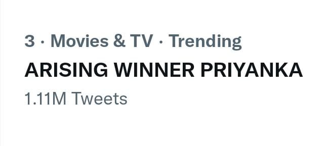 Okayyy so there youuu go!!!

ARISING WINNER PRIYANKA