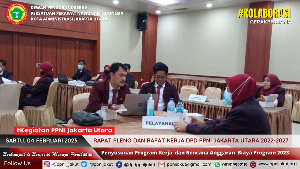 ppnijakut's tweet photo. Kegiatan DPD PPNI Jakarta Utara

Sabtu, 04 Februari 2023

Rapat Pleno dan Rapat Kerja DPD PPNI Jakarta Utara 2022-2027

"Penyusunan Program Kerja  dan Rencana Anggaran  Biaya Program 2023 "

-DPD PPNI Jakarta Utara-
"Berkumpul dan Bergerak Menuju Perubahan" https://t.co/kyVFcpljDV