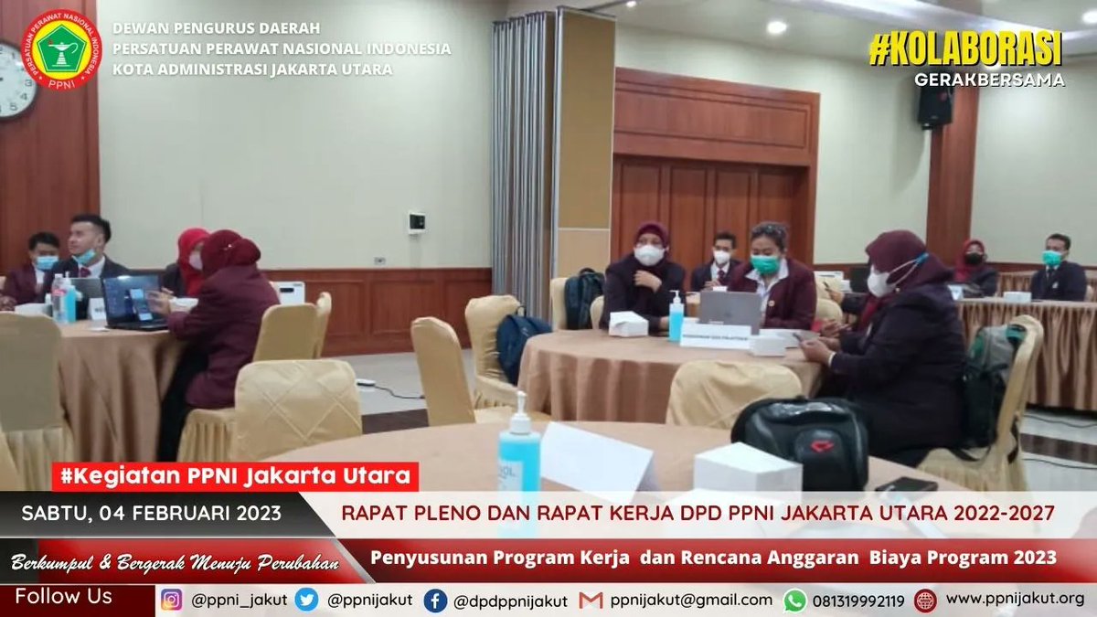 ppnijakut's tweet photo. Kegiatan DPD PPNI Jakarta Utara

Sabtu, 04 Februari 2023

Rapat Pleno dan Rapat Kerja DPD PPNI Jakarta Utara 2022-2027

"Penyusunan Program Kerja  dan Rencana Anggaran  Biaya Program 2023 "

-DPD PPNI Jakarta Utara-
"Berkumpul dan Bergerak Menuju Perubahan" https://t.co/kyVFcpljDV