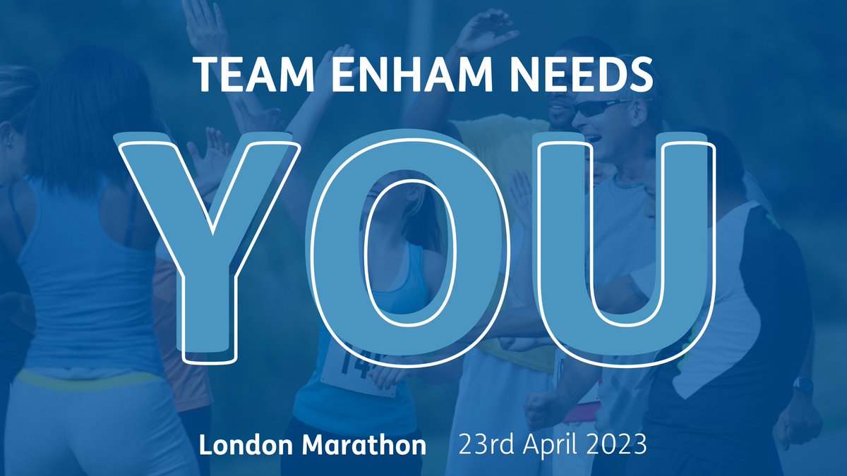 Extremely limited London Marathon places are still available! Get in touch today to register your interest before it's too late.

What's 26.2 miles for a great cause after all, eh? Sounds almost too easy 😉 enhamtrust.org.uk/Event/tcs-lond…
