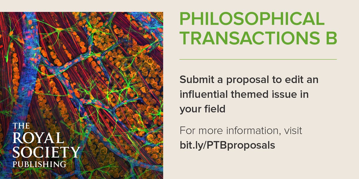 Consider guest editing a theme issue on your topic! We are looking for proposals in all areas of biology: ow.ly/QsMf50MyZne | #PhilTransB #CallForPapers #GuestEdit