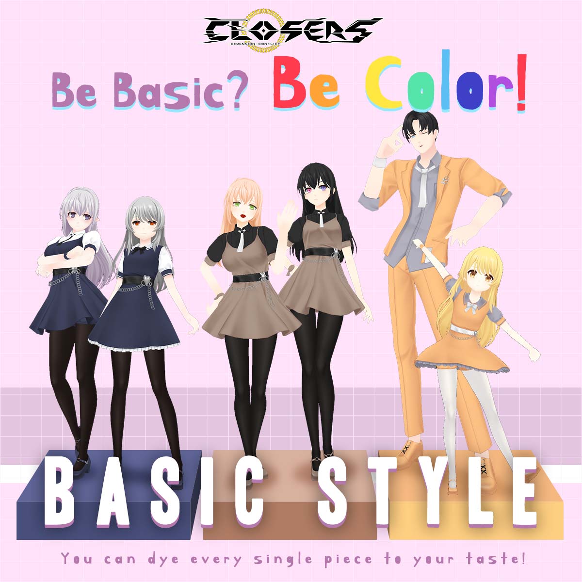 ClosersGame's tweet photo. Get back to basic style with the Basic Style costume. You can dye every single piece to your taste!
Start going back to the basics in fashion on February 8th!
Colorful details are here: https://t.co/GcMm5SIE8o
#NewCostume #BasicStyle #closers #ClosersOnline #naddic https://t.co/0akKgeI687