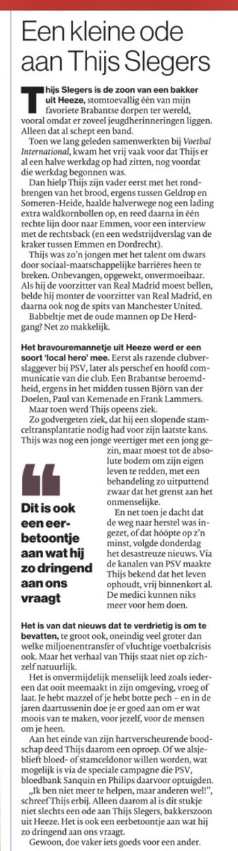 sjoerdmossou's tweet image. Een kleine ode aan @thijsslegers (en aan wat hij van ons vraagt).

Column: