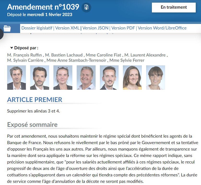 FabTeamAttal's tweet photo. Je croyais que Ruffin n'aimait pas les Banquiers... #BlocageFIRetraite https://t.co/qFMTZVoigo