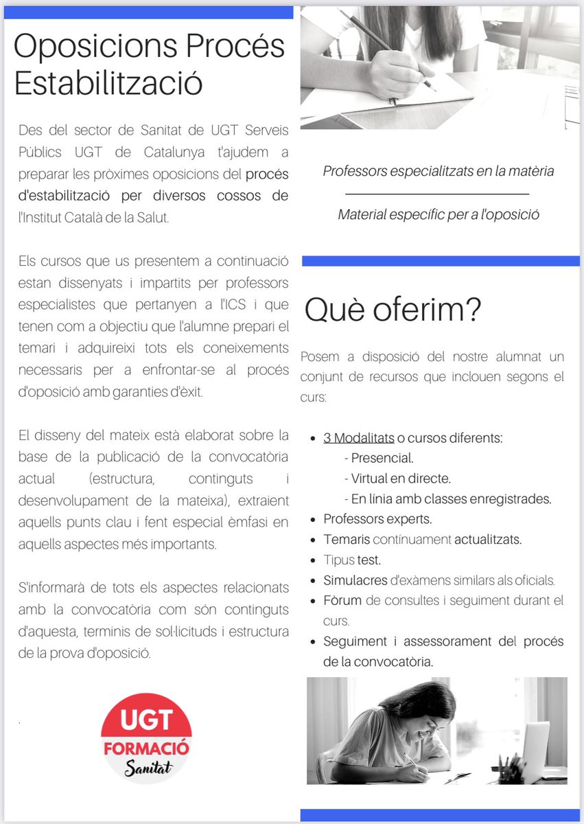 Diegoacrodrigue's tweet photo. 𝗖𝗨𝗥𝗦𝗢𝗦 𝗢𝗣𝗢𝗦 𝗜𝗖𝗦 𝗨𝗚𝗧 2023

▶️Cursos ONLINE directe i diferit
▶️Professorat superespecialitzat
▶️Test i simulacres
▶️Materials de qualitat
▶️Oberts a tothom
▶️Preus molt especials per afiliats i afiliades a UGT
▶️+𝟵𝟬% 𝗱’𝗮𝗽𝗿𝗼𝘃𝗮𝘁𝘀 anterior convocatòria❗️ https://t.co/wpxxpfUuAq
