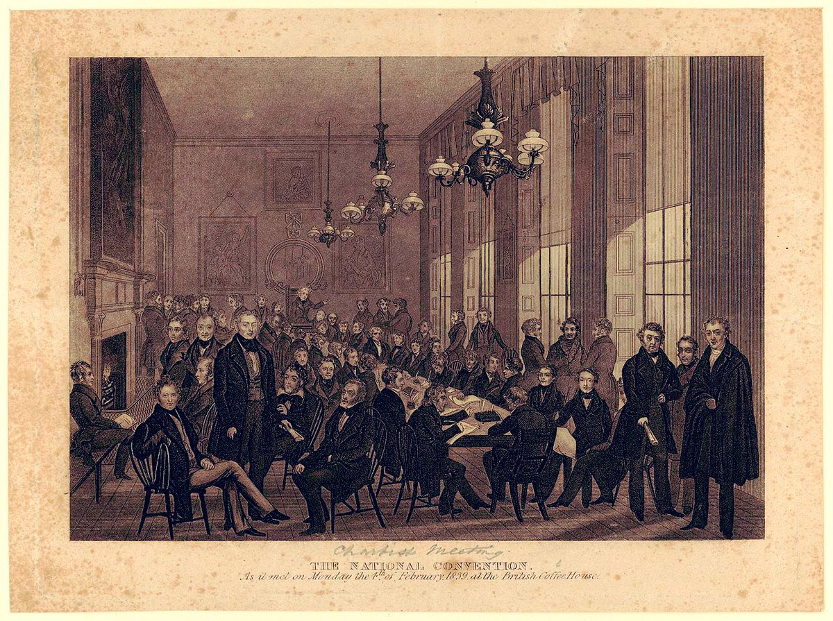 EnglishRadical's tweet photo. The National Convention, organised to facilitate the presentation of a Chartist petition to Parliament, opened #OnThisDay 1839. The petition, which called for universal male suffrage, was signed by 1.3 million people, but MPs refused to hear the petitioners in June 1839. https://t.co/f95T1mCPIW