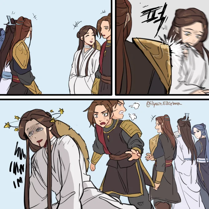 Shoulder checking with martial god can be deadly#tgcf #天官赐福 #천관사복 #xielian #peiming #junwu 