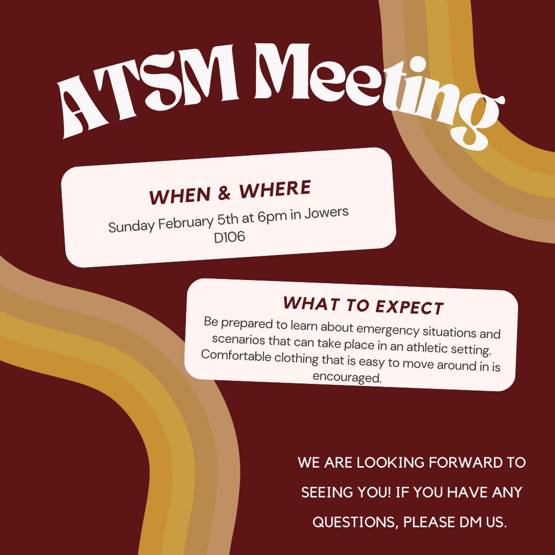 ATSMState's tweet image. 🚨MEETING ALERT🚨
Our first meeting of the spring semester is this Sunday! Invite your friends, it’s not too late to join ATSM! DM us with any questions.