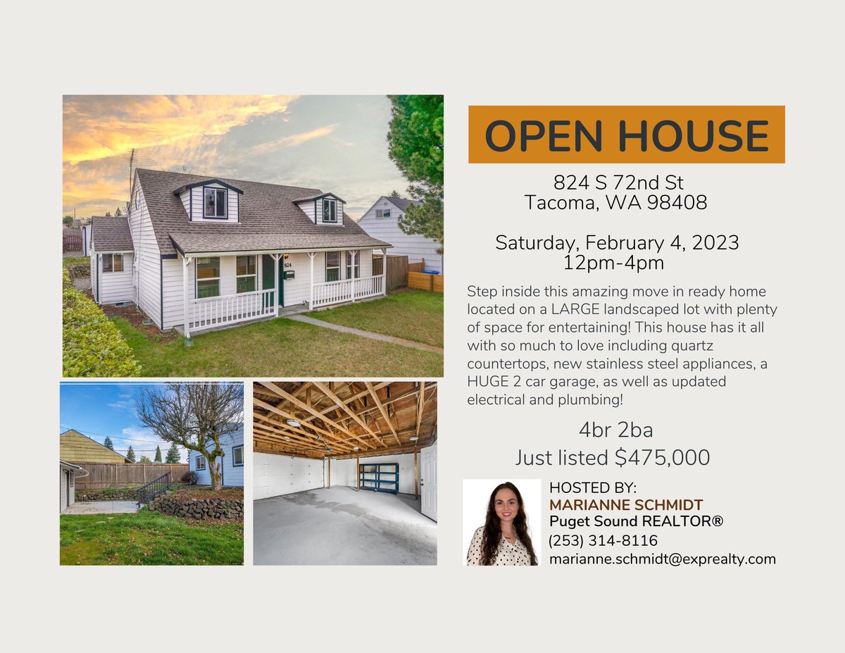 Open House / New Listing Alert 🚨 

⬇️⬇️Come see it for yourself!⬇️⬇️

#pnwrealestate #tacomarealtor #pnw #houseforsale #tacomawashington #pugetsound #buy #sell #invest