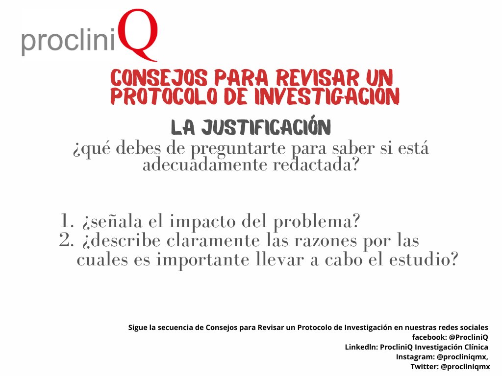 ProcliniQMx's tweet photo. SERIE ACADEMICA PROCLINIQ 

Consejos para Revisar un Protocolo de Investigación.

Consejo 3 https://t.co/PG8PfhAcNQ