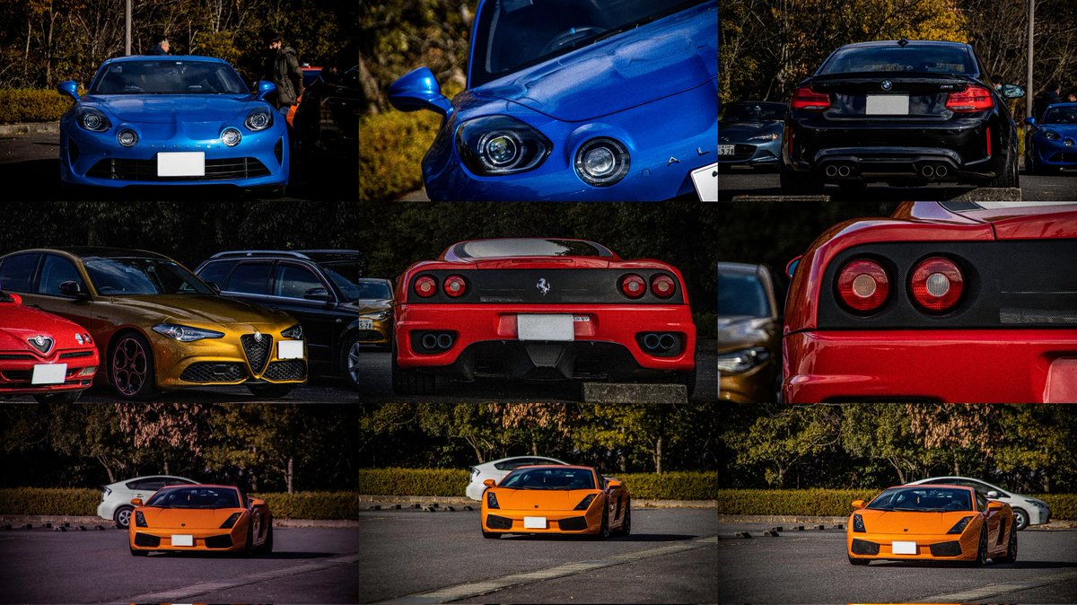 4G63_EvoIV's tweet photo. 20230129 ※訳アリ訂正
#岡崎中央総合公園 #岡崎ミーティング 
#jaguar #ftyper 
#lamborghini #huracan #gayard 
#audi #tt
#ferrari #f360modena 
#honda #nsx
#bmw #m2
#arpine #a110 https://t.co/EenMTalSXj