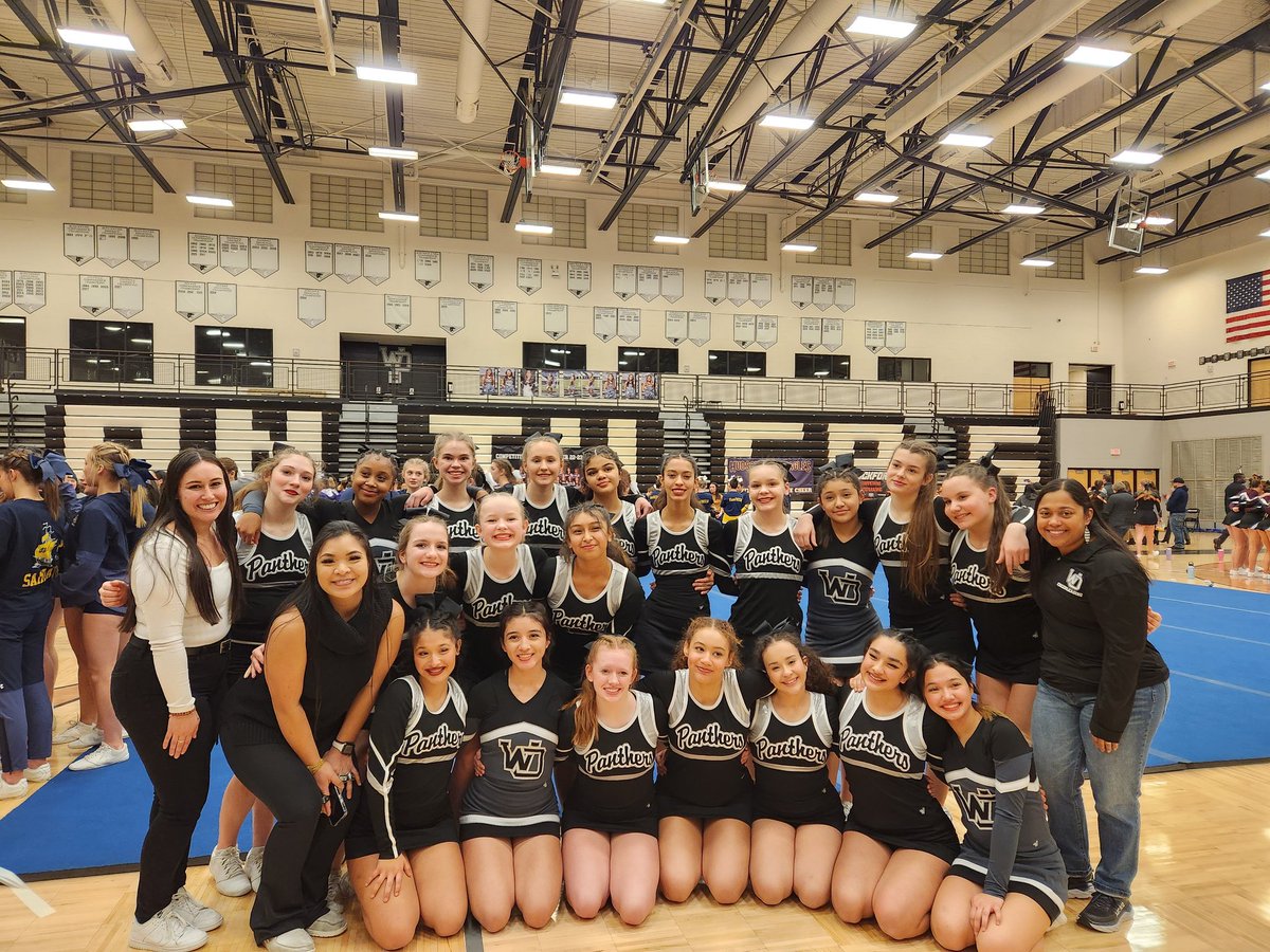 MrsVork's tweet photo. Last competition of the season for this JV team.  We came in 2nd, just 1 point behind 1st, and beat our biggest competitors.  I could not be more proud of this group and the way they have rose up to each challenge we have faced this season.  #WOJVcheer @wopanthers https://t.co/TvVB4fA3rv