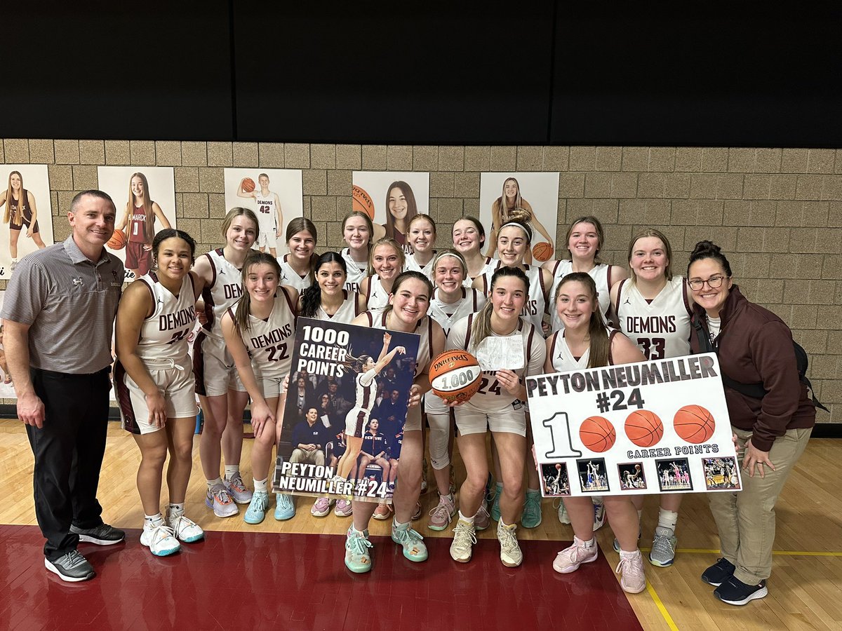 A Great Day to be a Demon (@demonpride1) on Twitter photo Congrats to <a href="/PeytonNeumiller/">Peyton Neumiller</a> on scoring her 1000th point tonight. #4 all-time for <a href="/DemonGBB/">BHS Girls Basketball</a> <a href="/BisHighStudents/">BHS STUDENT SECTION</a> #DemonPride Congrats to <a href="/PeytonNeumiller/">Peyton Neumiller</a> on scoring her 1000th point tonight. #4 all-time for <a href="/DemonGBB/">BHS Girls Basketball</a> <a href="/BisHighStudents/">BHS STUDENT SECTION</a> #DemonPride