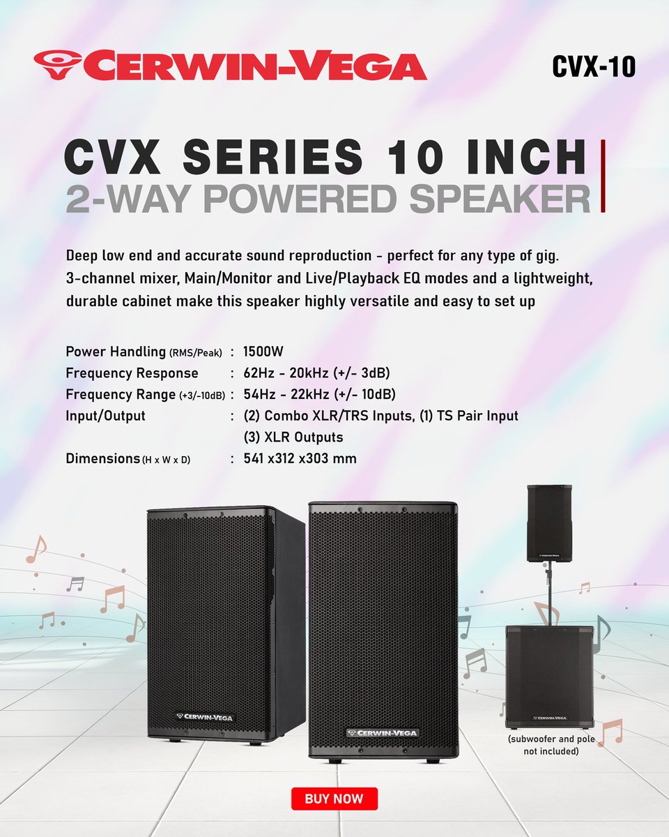 cerwinvega_usa's tweet photo. The Cerwin Vega CV Series speaker line delivers best-in-class design whether your audio needs are small, medium, or large coverage applications.
#extremepower #lightweight #loudmusic https://t.co/6fUE11Qrfh