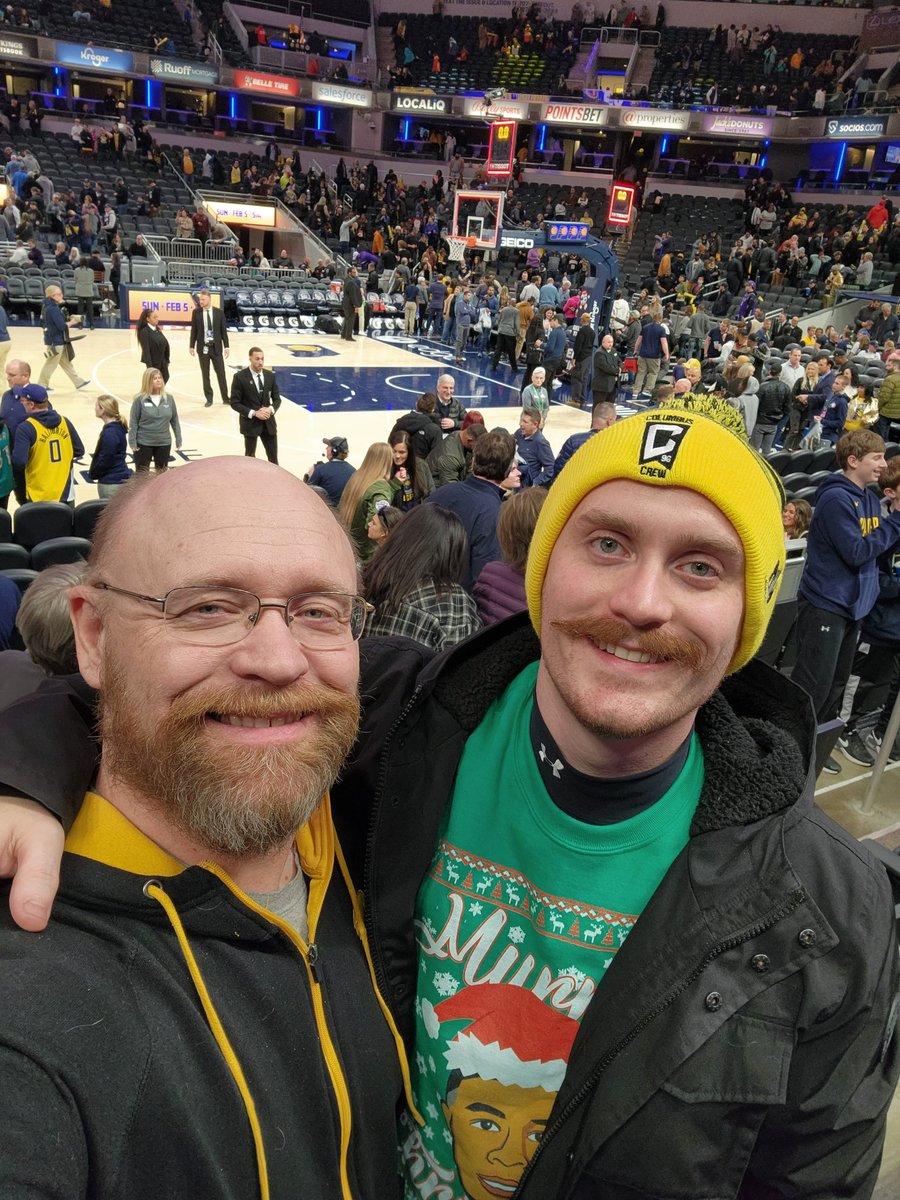 caldis's tweet photo. @Andrew_Aldis and I made the drive to Indy to watch Keegan Murray and the @SacramentoKings. Kings came up just short. Heckuva game. @Iowa @IowaHoops https://t.co/dlrUi48DjD