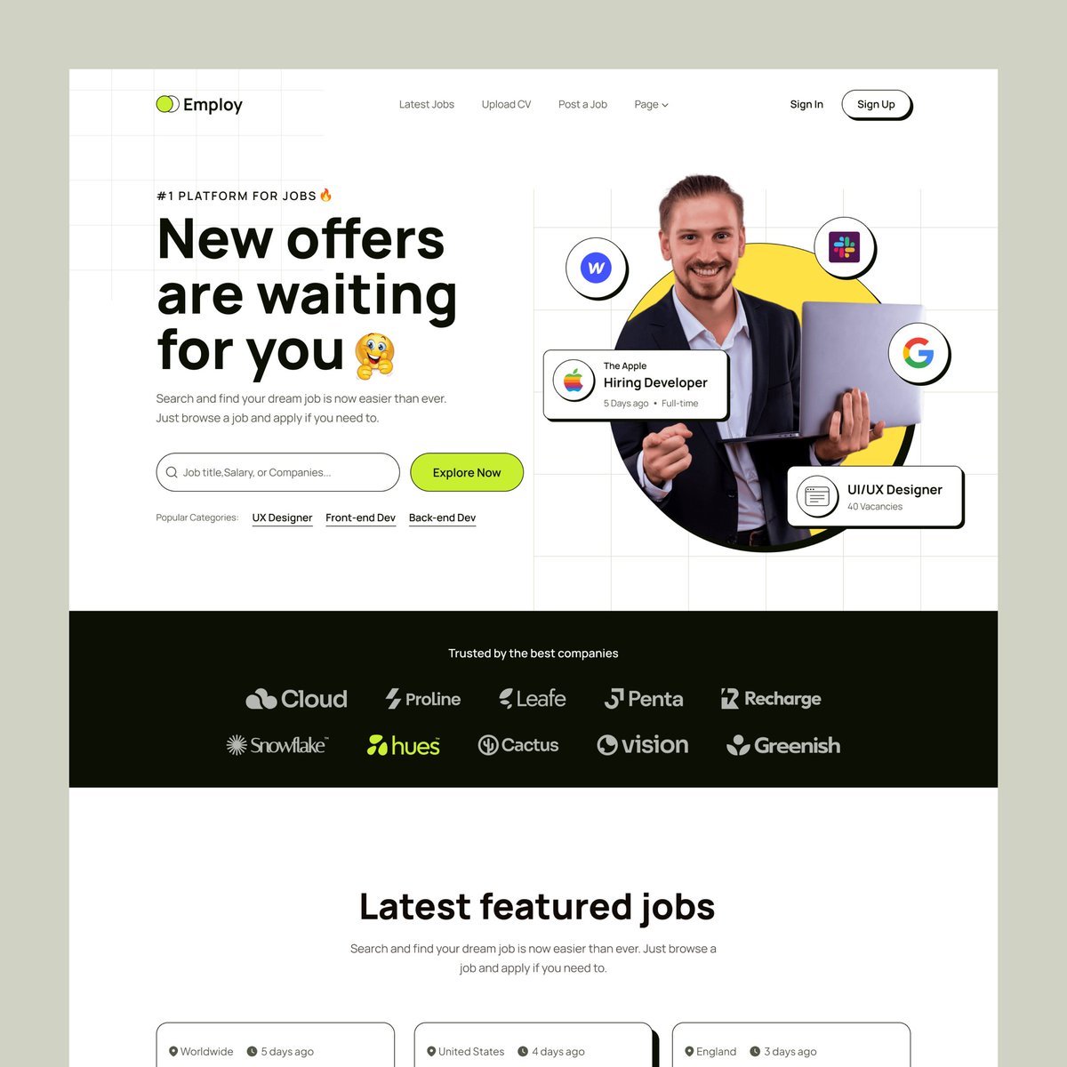 moskur_alam's tweet photo. Hello Everyone,
Here is my exploration of the Job Portal Landing Page.
Dribbble: https://t.co/C7m6nNnZbZ

#ui #uidesign #uiuxdesign #webdesign #landingpage #landingpagedesign #job #employment #jobportal https://t.co/SRfYvzLWXf