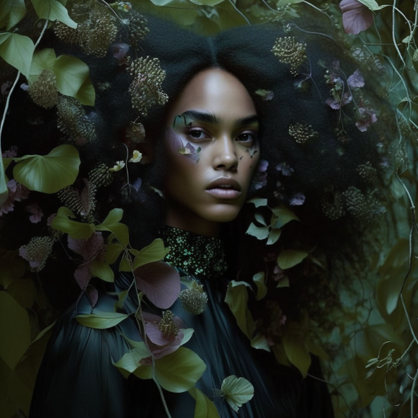 PowerofBlaque's tweet photo. Discover the mysterious beauty of Sariyah (#003) from the "Power of Blaque" NFT collection. Hidden amongst the lush Amazonian forest, she embodies femininity and grace. Secure this NFT for only 0.111 ETH! @iamjdw #BlackHistoryMonth  #PowerofBlaque #NFTs https://t.co/CKQMCd0fAX https://t.co/3lBm5m5OZW