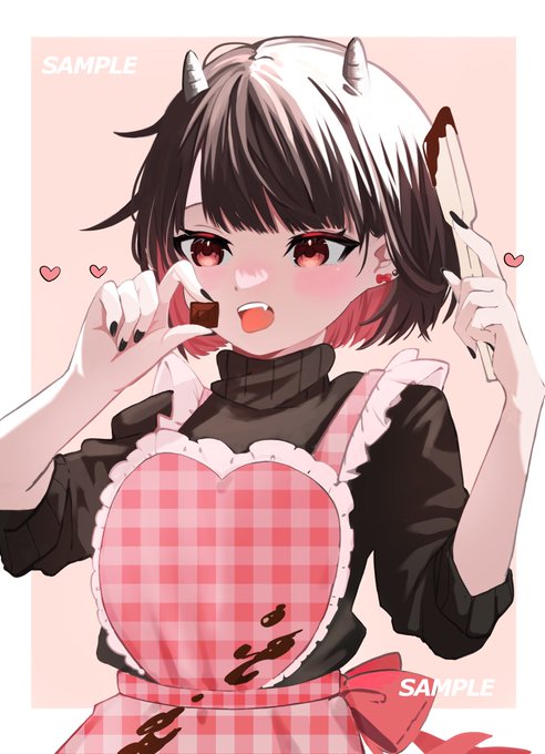【commission】まいちぇるさん( )のバレンタインイラスト描かせていただきました!こちらのイラストがグッズ化されるみたいですぜひIDかRTから飛んで覗いてみて下さい!今回も可愛いまいちぇるさん描けて楽しかったですありがとうございました! 