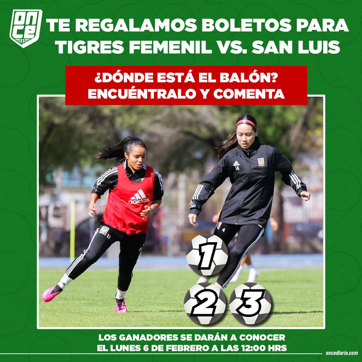 ¿DÓNDE ESTÁ EL BALÓN? 👀⚽

Participa por boletos con ONCE para el #TigresFemenil vs. #SanLuis en el Uni. 

Comenta tu respuesta. 👇