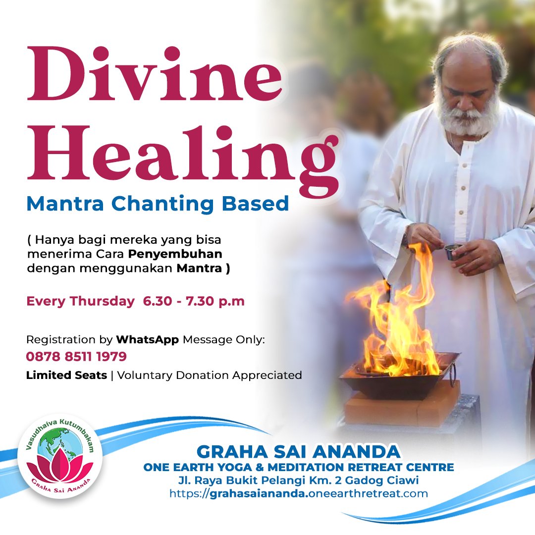AnandAshram's tweet photo. #DivineHealing berdasar Pengalaman @Anand_Krishna_ #sembuh dari #KankerDarah #Leukimia. Padahal #divonis #dokter 3 bulan #meninggal.
#Healing #MantraHealing #Mantra #Penyembuhan #SehatMental #GrahaSaiAnanda #OneEarthRetreat #SentulCity #SummareconBogor #Bogor #KabupatenBogor https://t.co/l2wibSNj64