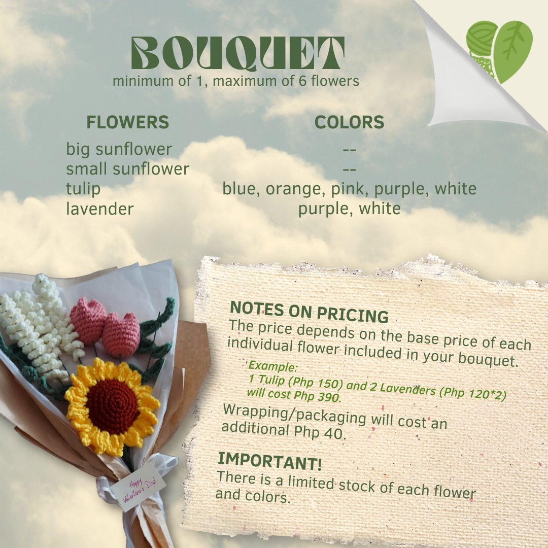 YarningForHope's tweet photo. 𝐵𝑙𝑜𝑜𝑚𝑖𝑛𝑔 𝐻𝑒𝑎𝑟𝑡𝑠 💐🍃

Surprise your loved ones with something special during the month of love 💞 You can now pre-order crocheted flowers and bouquets through this link: https://t.co/LroU558BWX🌷 https://t.co/ySkQlImoMH