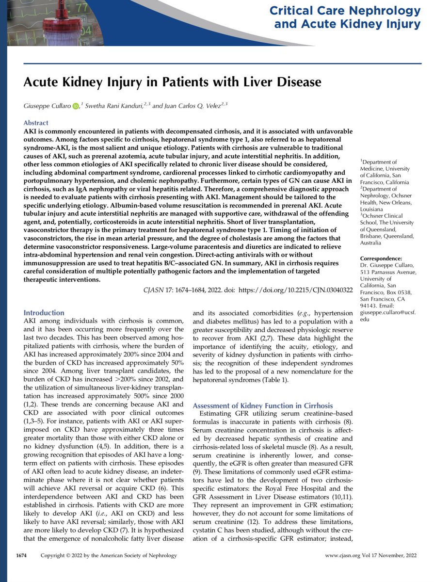 Edgar V. Lerma 🇵🇭 (@edgarvlermamd) on Twitter photo AKI in cirrhosis: Diagnosis and management ca. 2022 from @CJASN <a href="/VelezNephHepato/">Juan Carlos Q Velez</a> #Nephpearls
👉🏼 journals.lww.com/cjasn/pages/ar… AKI in cirrhosis: Diagnosis and management ca. 2022 from @CJASN <a href="/VelezNephHepato/">Juan Carlos Q Velez</a> #Nephpearls
👉🏼 journals.lww.com/cjasn/pages/ar…