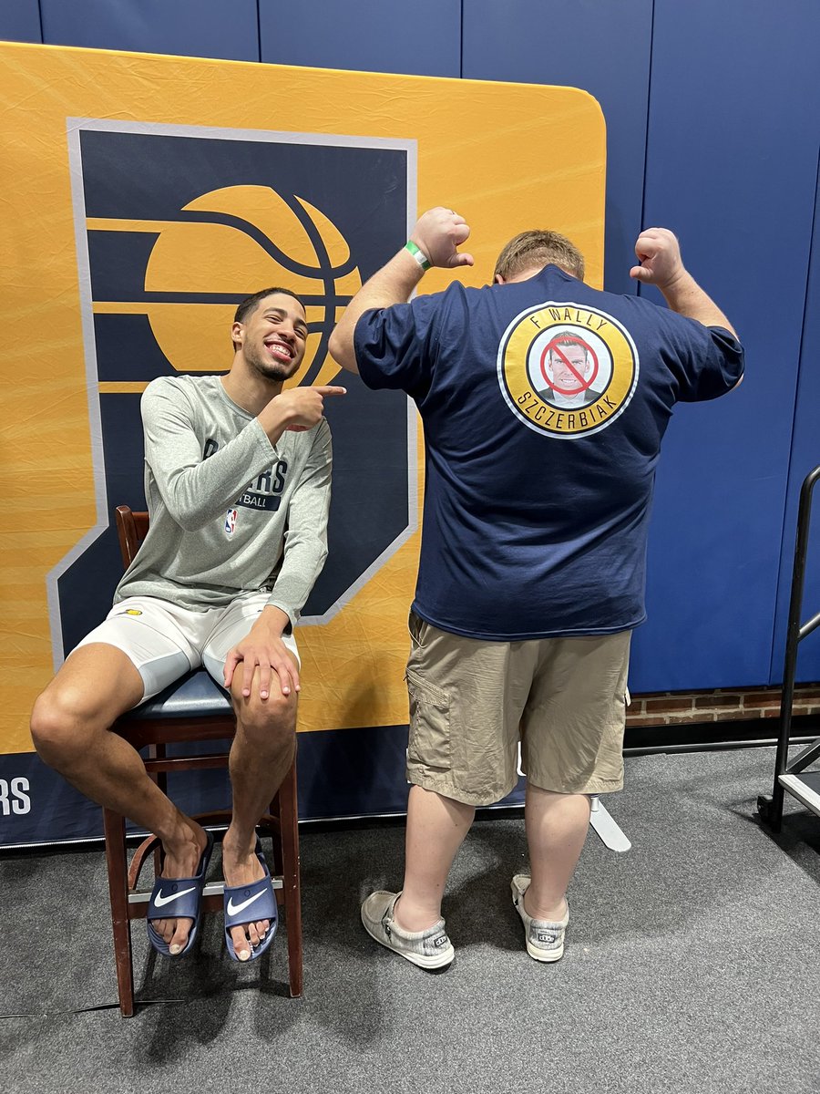 roosterbra812's tweet image. Got to meet the man, the myth, the legend Mr. @TyHaliburton22. He liked my shirt in honor of him and that hating tool bag @wallyball. Great win from our REAL ALL STAR and our newly resigned star C @Original_Turner. LETS GO PACERS!!! @AlexGoldenNBA @_Facci