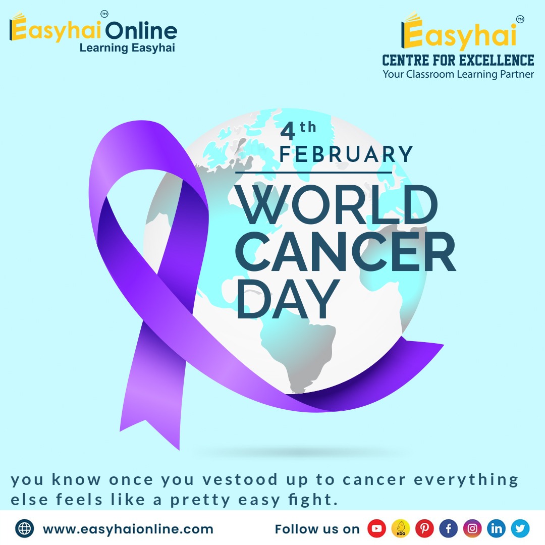 Onlineeasyhai's tweet photo. On this World Cancer Day, We wish you a speedy recovery. May You live long.
#cancerday #cancer #worldcancerday #disease #easyhaionline #experteducation #experteducators #expertfaculties #edtech #personalizedlearning #onlinecoaching #easyhaionlinequicknotes #bestcourse https://t.co/uAoXNAZaGu