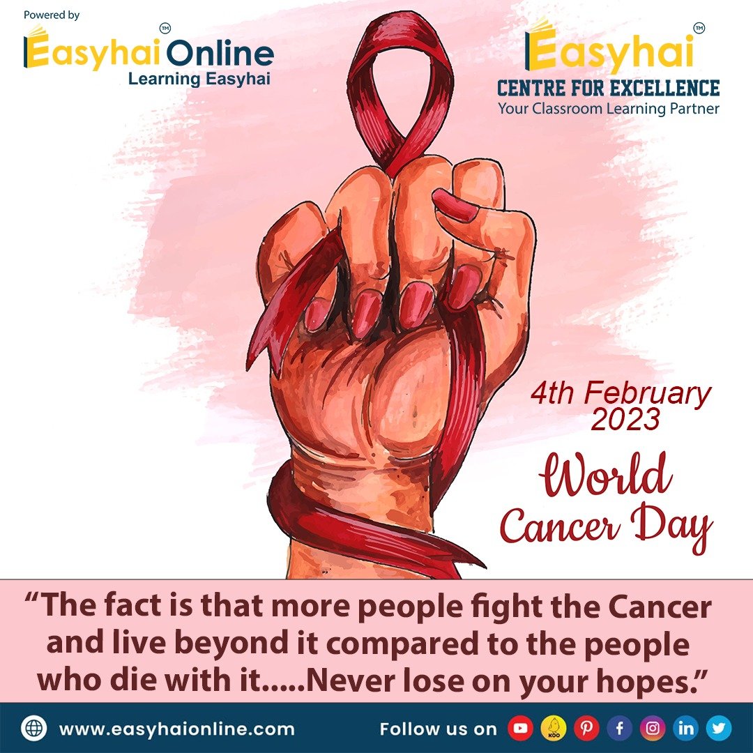 Onlineeasyhai's tweet photo. On this World Cancer Day, We wish you a speedy recovery. May You live long.
#cancerday #cancer #worldcancerday #disease #easyhaionline #experteducation #experteducators #expertfaculties #edtech #personalizedlearning #onlinecoaching #easyhaionlinequicknotes #bestcourse https://t.co/uAoXNAZaGu