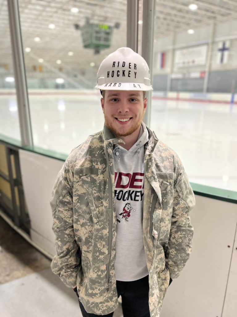 RiderIceHockey's tweet photo. Marron earns #hardhat and #rangerjacket in gritty battle vs. MD.
Complete game end to end, and first Rider goal on the night.
#RiderIce #TheBrotherhood https://t.co/q0fzDpxEp9