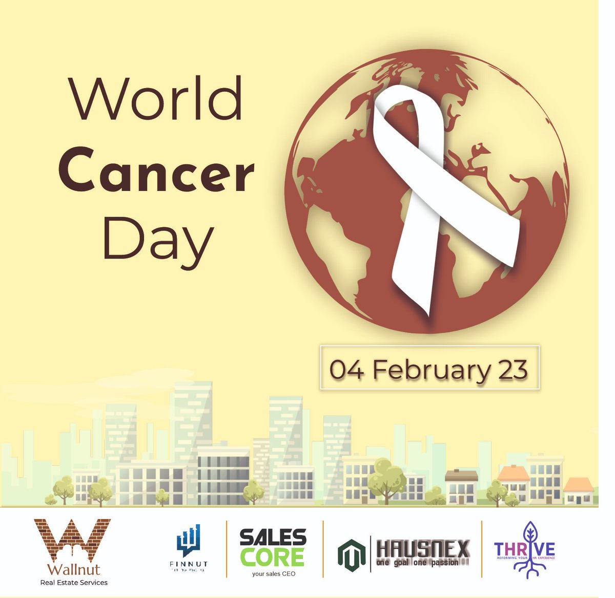WallnutServices's tweet photo. Supporting the Fighters,
Admiring the Survivors,
Honoring the Taken,
And Never giving up Hope.
World Cancer Day!!
#wallnutservices #worldcancerday #hope #realestate #mumbairealestate #realestatemumbai #realestateservices https://t.co/hJGGwSHOFH