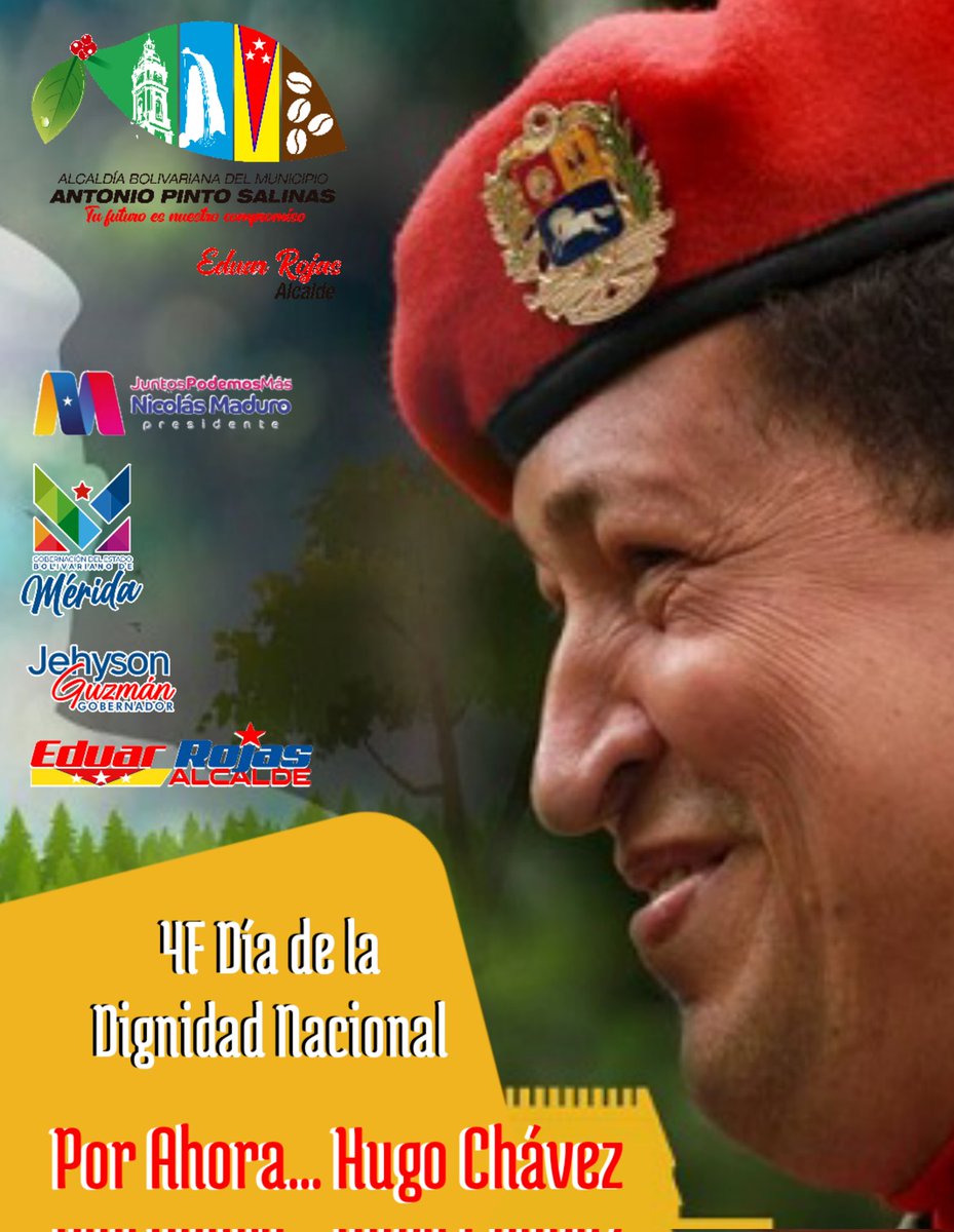 4F ¡Conmemoramos el día de la Dignidad Nacional!  31 años que el comandante Hugo Chávez lideró la lucha para reinvindicar la soberanía, la paz y la democracia de Venezuela. Asumiendo la responsabilidad del movimiento rebelde <a href="/NicolasMaduro/">Nicolás Maduro</a> <a href="/JEHYSONGUZMAN/">JEHYSON GUZMÁN</a> <a href="/AnyelaMontes22/">Anyela Montes</a>