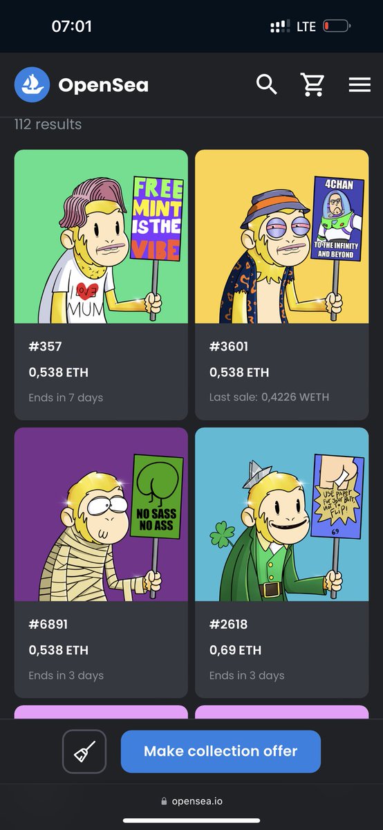 Do u see price?
<a href="/ApeHaterClub/">Ape Hater Club </a> rare gold only 0.5?
U have a good chance💸💸💸

🗽#GodHatesNFTees <a href="/GodHatesNFTees/">God Hates NFTs 🐇</a> 
🐒 #ApeHaterClub <a href="/ApeHaterClub/">Ape Hater Club </a> 
🍌 #SrBananos  #RottenBananos 
💎 #DVDA #DVDAtheCult
🧪 @SrPetersLAB 
🪧 @SrPetersETH
 #NFT #NFTs #NFTCommunity #CRYPTO  #WEB3