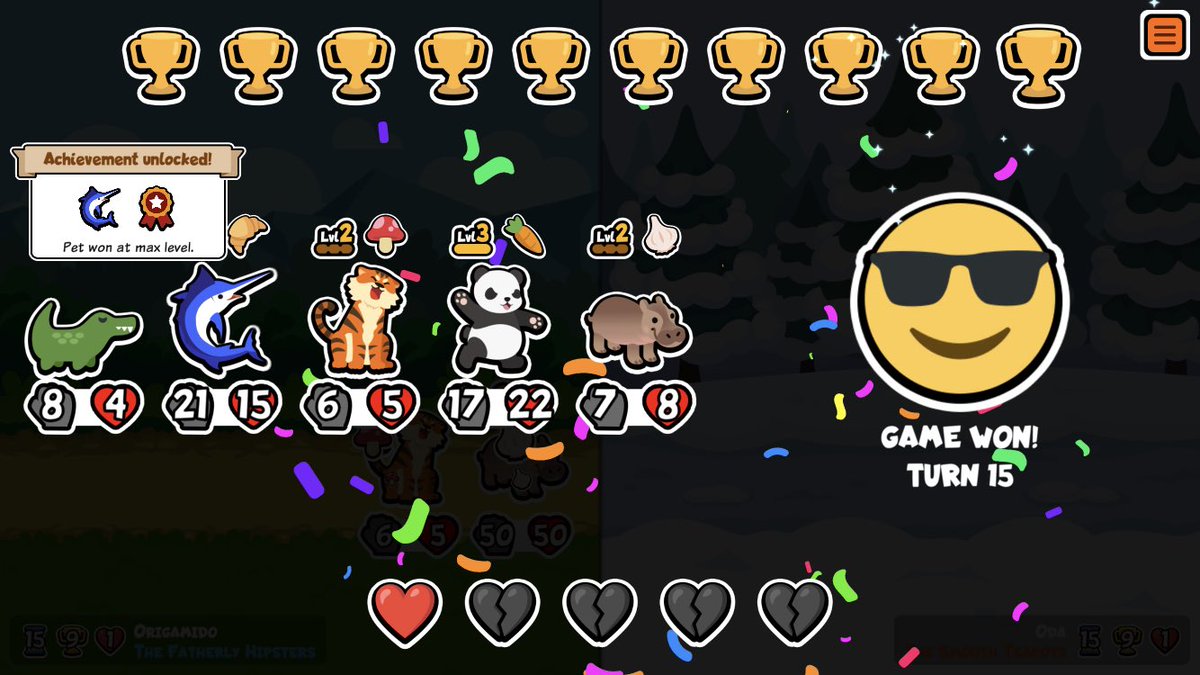 Tim Chang on Twitter "Won with a lv.3 Swordfish 😌"