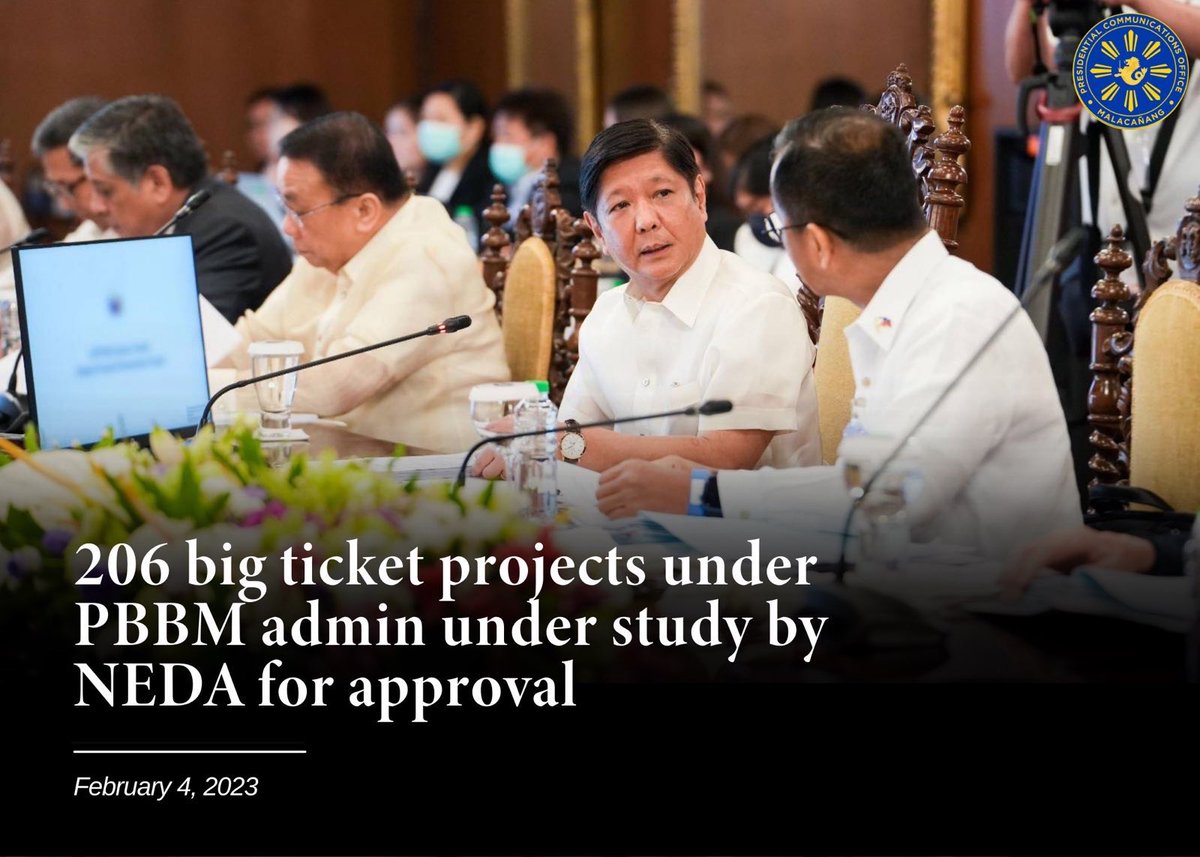 The National Economic and Development Authority (NEDA) said it would come up with a final list of major projects under the Marcos admin at the end of the first quarter of 2023 following the initial release of seven high-impact projects this week.

Read: tinyurl.com/3mh2pezy