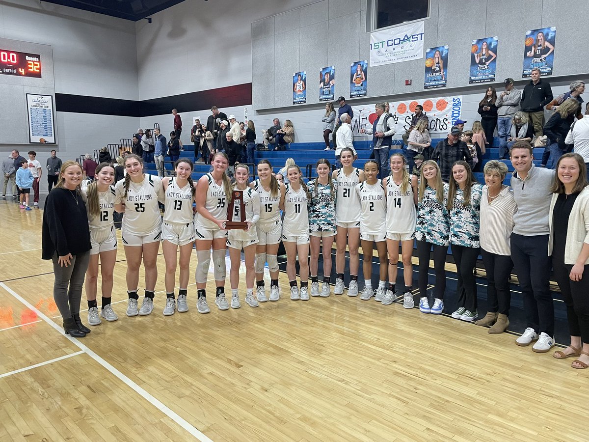 DISTRICT CHAMPS🏆 Lots of work left to do from this group! So proud!!! 💙🏀💙Thanks to all our fans who came out to support us! GoLadyStallions <a href="/provschoolath/">Providence Athletics</a> <a href="/provschool/">Providence School</a> <a href="/GamblelandJax/">Gamble</a> <a href="/ella_ortman/">Ella Ortman</a> <a href="/CFreemanJAX/">Clayton Freeman</a> <a href="/LillieBeth8/">LillieBeth Novak</a>