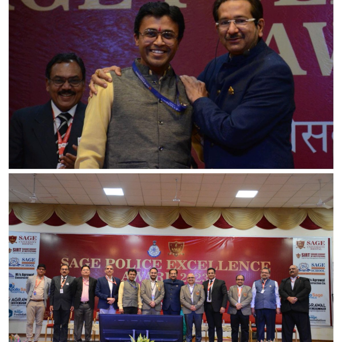 UniversitySage's tweet photo. *Celebrating educational excellence*  Our Respected Vice Chancellor Sir received the prestigious *"Star of Madhya Pradesh"* award, a happy occasion for the university. 
"Your unique perspective and mindset are truly an asset as for us.. https://t.co/ZpFa8Dx4rB