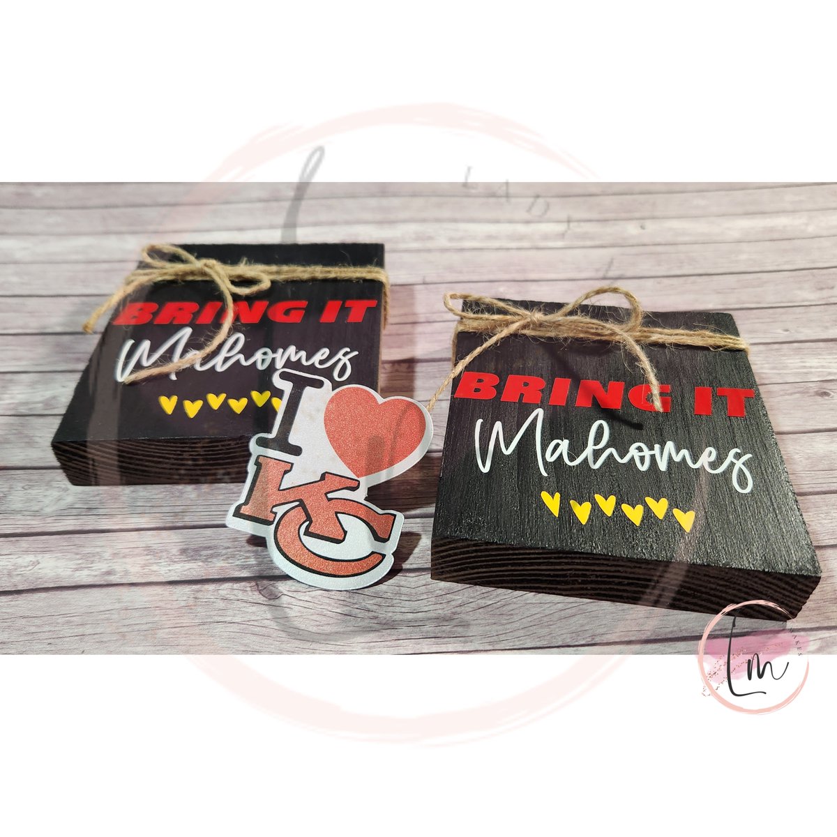 MakesLady's tweet photo. Bring it Mahomes Mini Wood Block - Chiefs Decor - Kansas City  by ladyMAKESshop https://t.co/Ide5i207ru via @Etsy https://t.co/iHzqi9GRiu