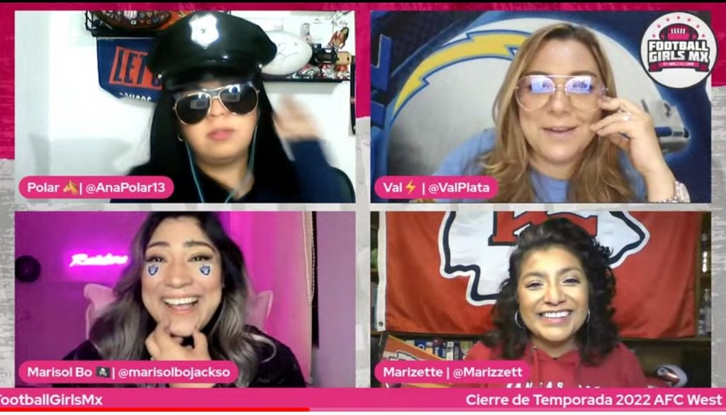 El crossover que usted quería ver, la Doctora @ValPlata vs. La policía Polar, solo en el cierre de la temporada de la #AFCWest. Gracias @Marizzett y @marisolbojackso y a todos los que se conectaron por 2 horas 35 minutos, dónde las risas no faltaron

Team #FootballGirlsMx 🫶🏻