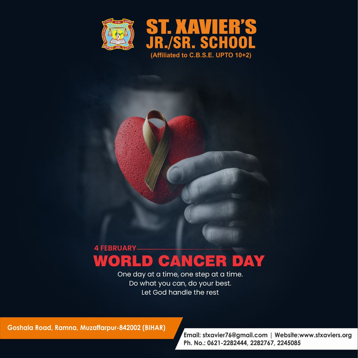 stxavierschool2's tweet image. World Cancer Day

#WorldCancerDay2023 #WorldCancerDay #cbsetopper #admissionOpens #admissionopen #future #kidsFuture #StXaviersSchool #bestschool #bestinstitute #bestintown #bestinfrastructure #bestfaculty #besteducation #school #institute #bestinmuzaffarpur #bestinfrastructure