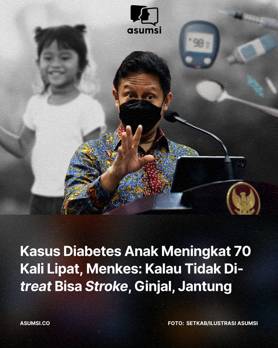 Data Ikatan Dokter Anak Indonesia (IDAI) menunjukkan kasus diabetes anak di Indonesia naik drastis hingga 70 kali lipat pada tahun 2023 dibandingkan dengan tahun 2010. Prevalensi kasus pada Januari 2023 adalah 2 per 100.000 jiwa.