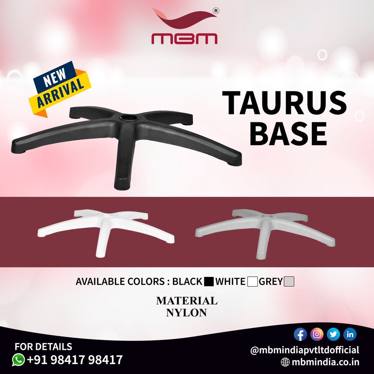 mbmindiapvt2's tweet photo. TAURUS BASE..!
For bulk order: +91 98417 98417
Visit https://t.co/p8tFSvJp21
Whatsapp chat: https://t.co/hnejD0V91B
#MBM #MBMCHAIRS #MBMINDIAPVTLTD #base #starbase #taurusbase #Chairhandle #newarrival #RevolvingChairHandle #Chairparts #Chairaccessories #Officechairparts https://t.co/h8dih7M9sr