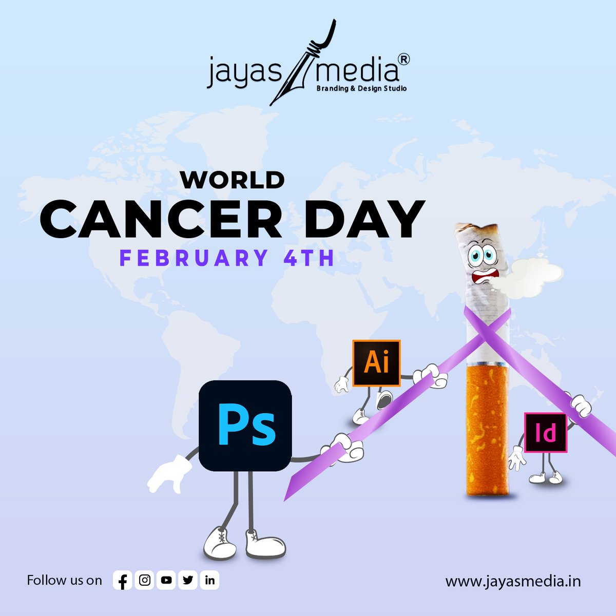 jayasmedia's tweet photo. Let us add more meaning to World Cancer Day by creating more awareness about it…. Let us end Cancer from all our lives!!!!

#cancerday #cancer #worldcancerday #visakhapatnam #digitalmarketingcompany #seoagency #cancersurvivor #cancerawareness #cancerfighter #cancerfree https://t.co/bRfJU4nrNY