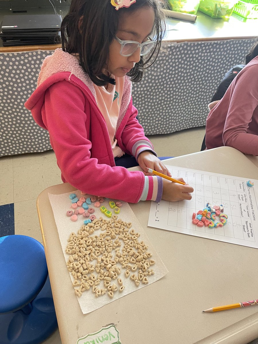 You know it’s a good day in math when it’s Lucky 🍀 Charms Fraction Day!  #luckycharms #generalmills #sharonstrong