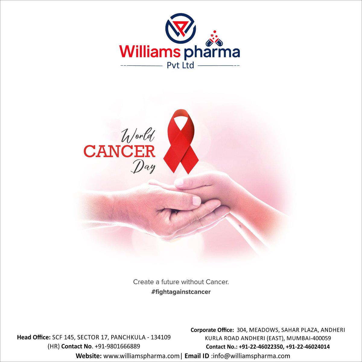 WilliamsPharma5's tweet photo. World Cancer Day
#WorldCancerDay2023 #WorldCancerDay #health #healthyliving #pharmaceuticals #pharma #pharmaceuticalindustry #medical #medicine #medicinecompany #Williams #williamspharma #bestpharmafranchisecompany #bestpharmacy #bestpharmainindia #BestInIndia #panchkula #Haryana https://t.co/z8zbSE7gtb